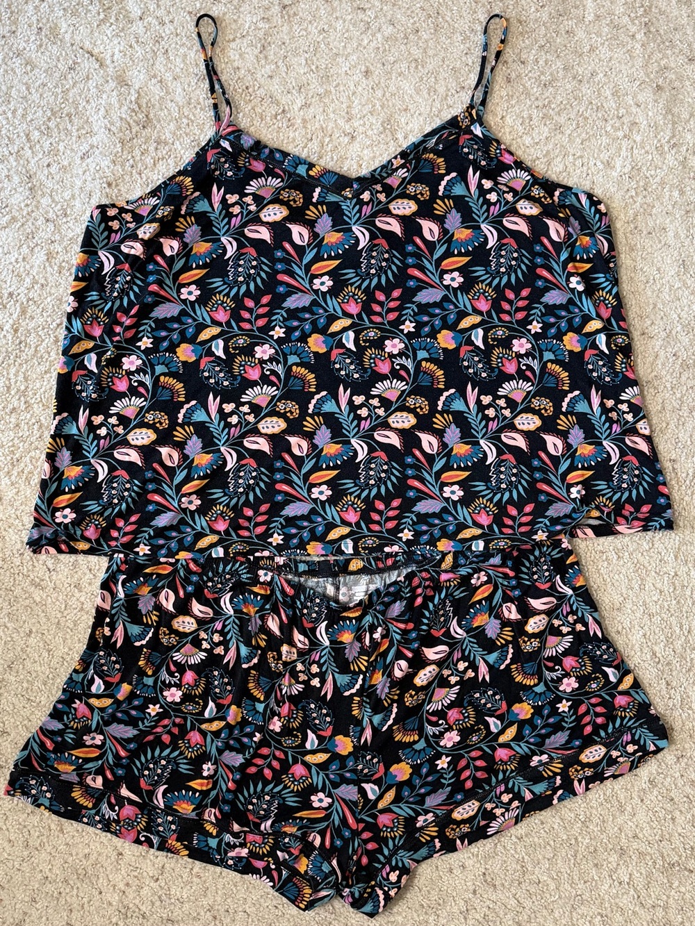 Joyspun 3X Floral Pajama Set Rayon Lounge Cami & Shorts 22/24W